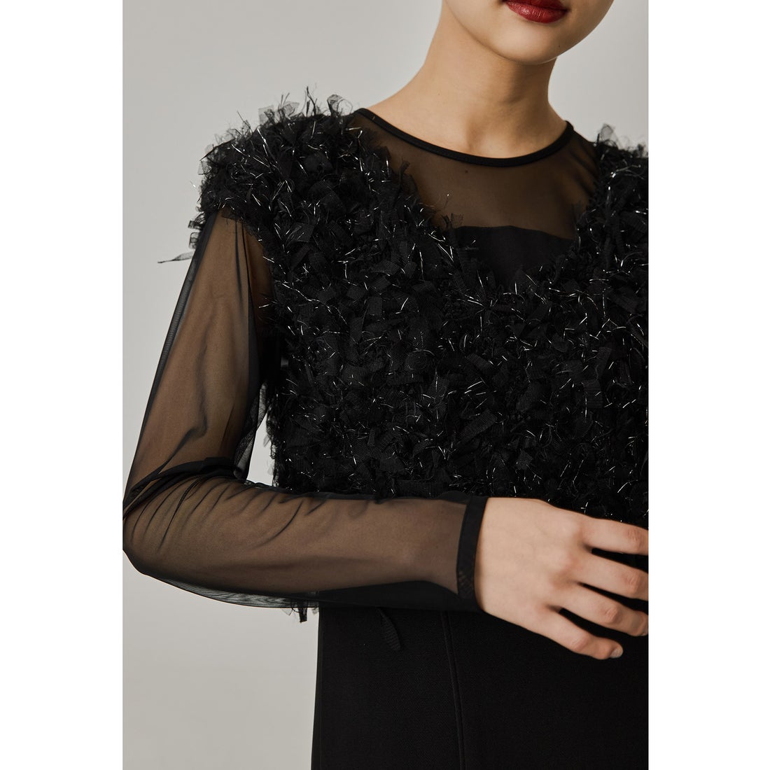 ニアナ niana フリンジグリッターベストセットドレス 秋冬 結婚式 成人