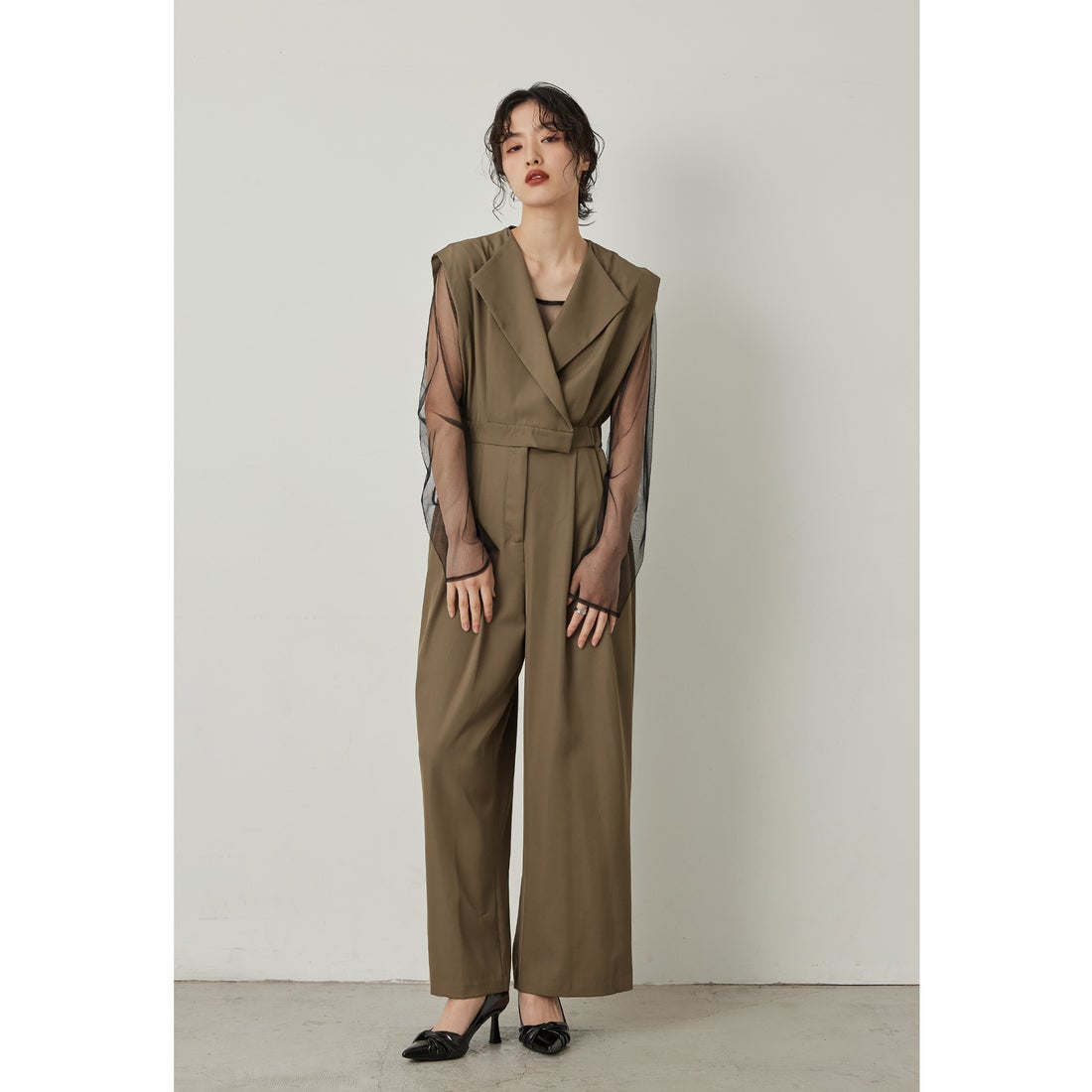 ニアナ niana スタンドアウトカラーオールインパンツ 2点セット パンツ