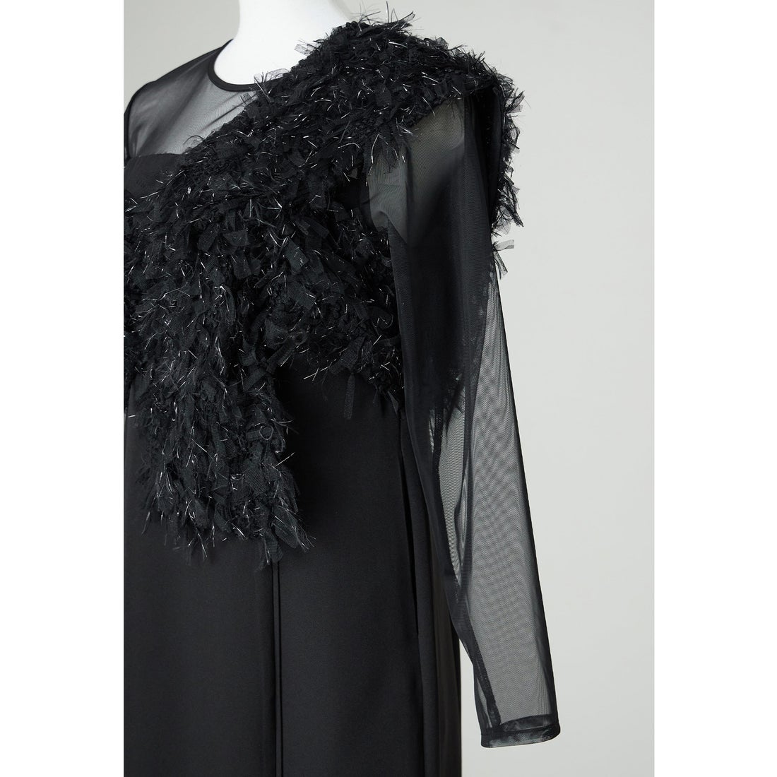 ニアナ niana フリンジグリッターノットドレス 秋冬 結婚式 成人式