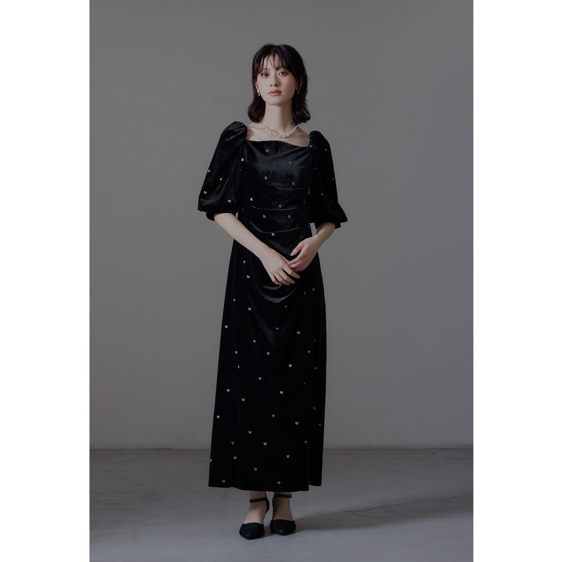 ニアナ niana スイートハートベロアドレス 結婚式 二次会 成人式