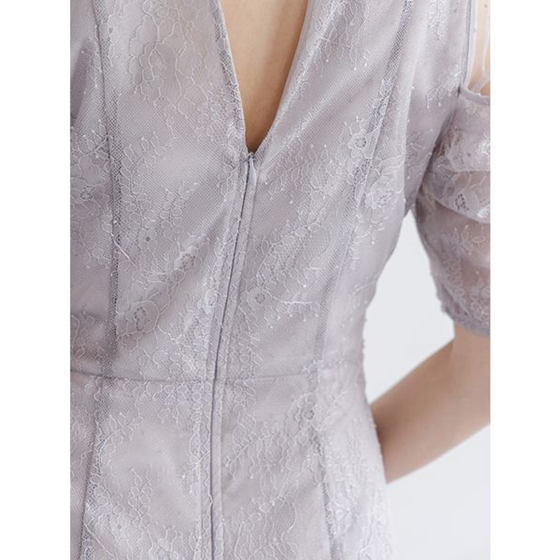 スナイデル SNIDEL シアーショルダーレースドレス （BLK） -靴