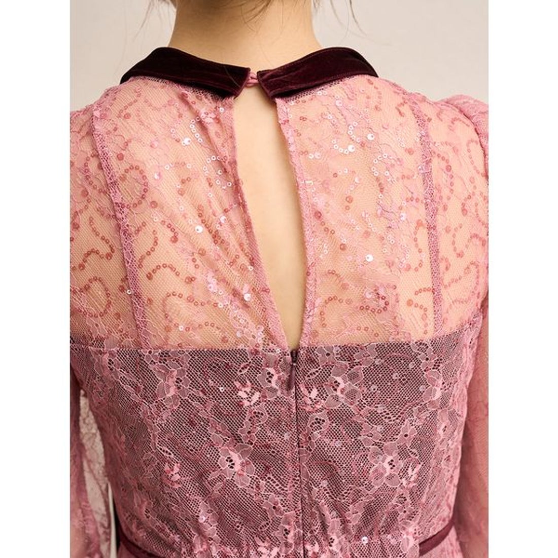 スナイデル SNIDEL スパークルレースドレス （ROSE） - ファッション