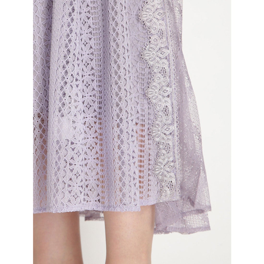 スナイデル SNIDEL レースプリーツフレアワンピース （ブラック） -靴