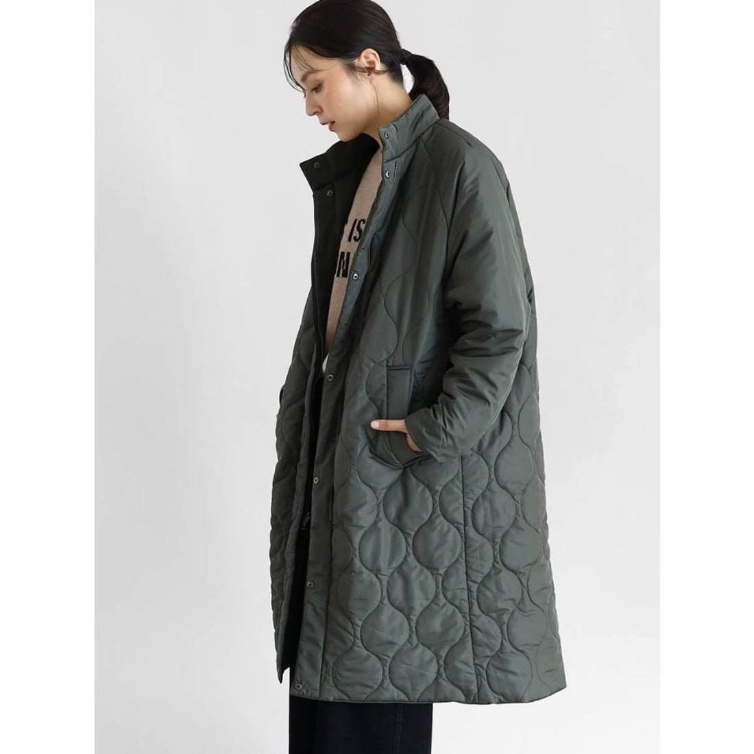 クローブ CLOVE リバーシブルスタンドカラーコート （カーキ