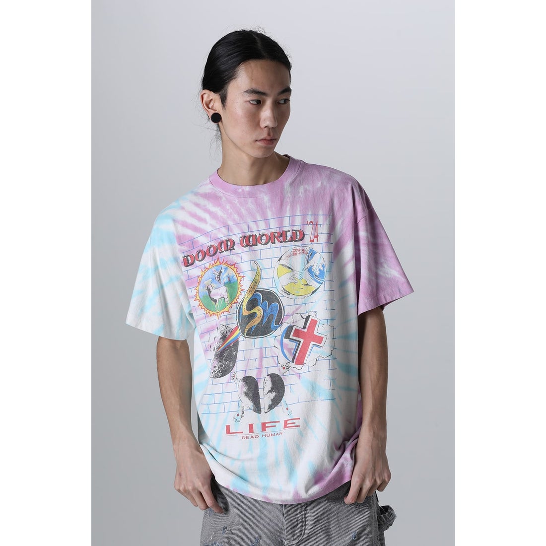 LASTMAN × SAINT Mxxxxxx DOOR WRLD Short sleeve T-shirt （Tie Dye