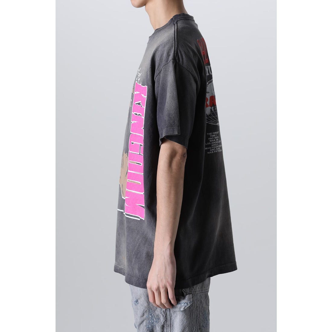 LASTMAN × SAINT Mxxxxxx ST KINGDOM Short sleeve T-shirt （Black