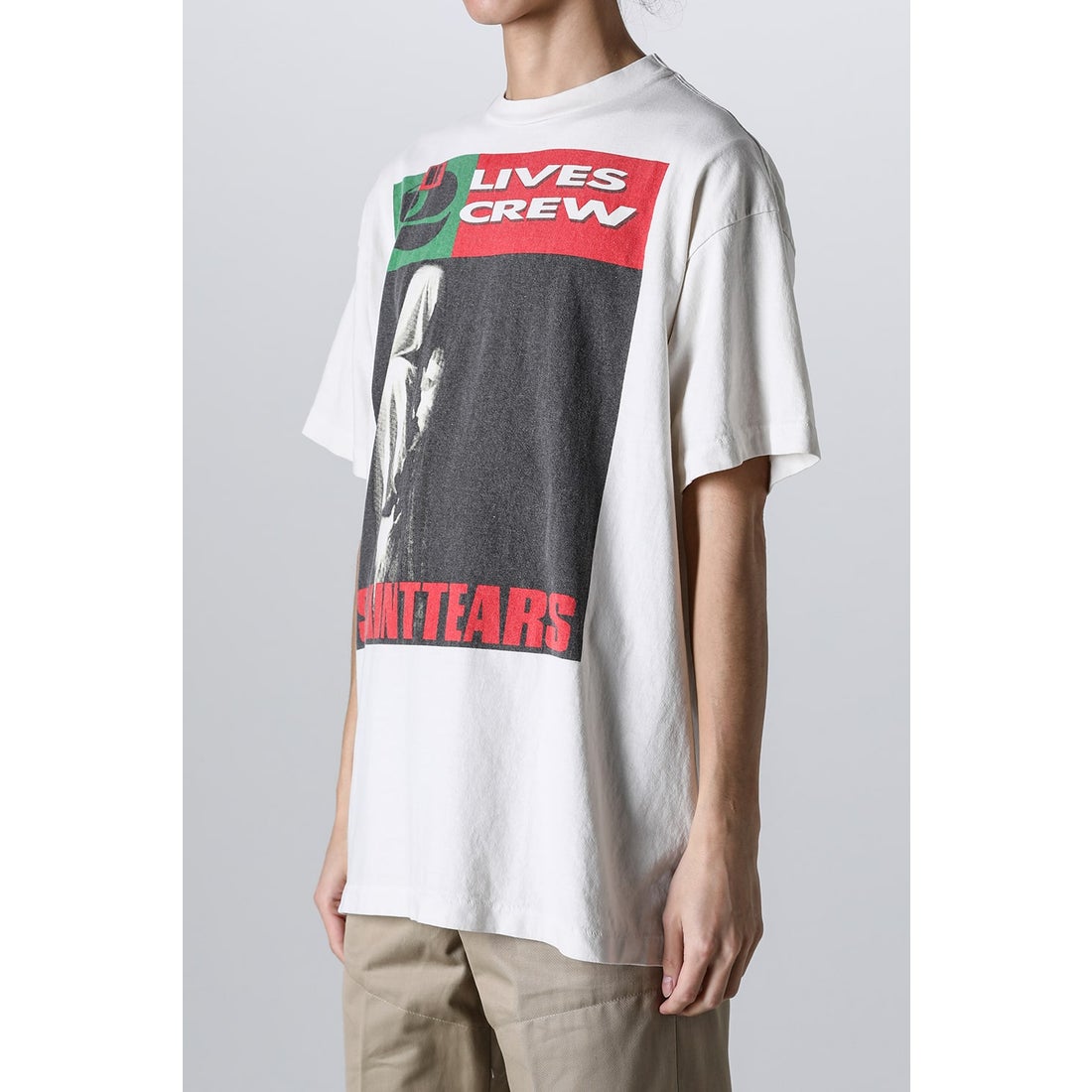 DENIM TEARS × SAINT Mxxxxxx LIVES CREW Short sleeve T-shirt