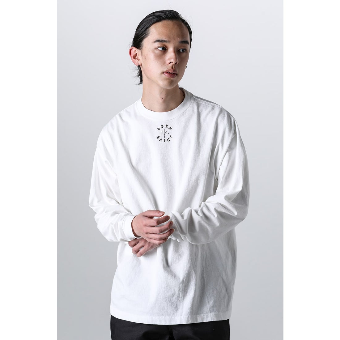 BORN X RAISED x SAINT Mxxxxxx BORN SAINT Long sleeve T-shirt White