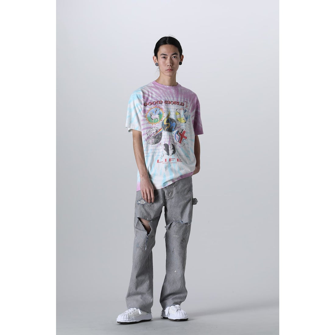 LASTMAN × SAINT Mxxxxxx DOOR WRLD Short sleeve T-shirt （Tie Dye