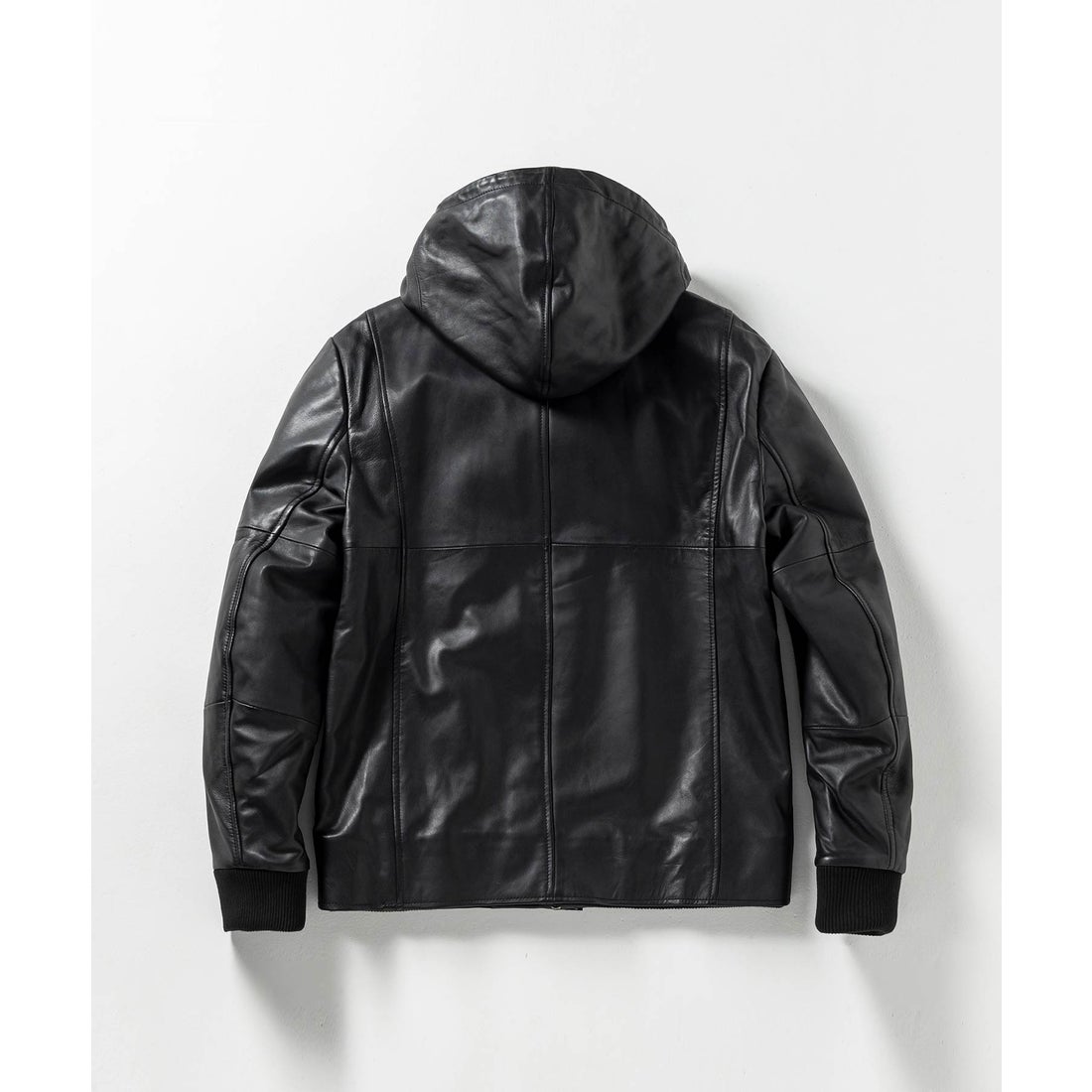 AKM Contemporary レイヤードシープレザー中綿フードジャケット -靴