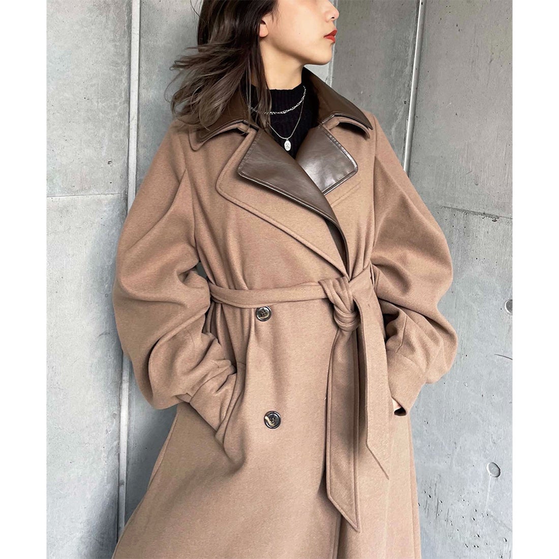 スパイラルガール SPIRALGIRL ダブルカラーチェスターコート