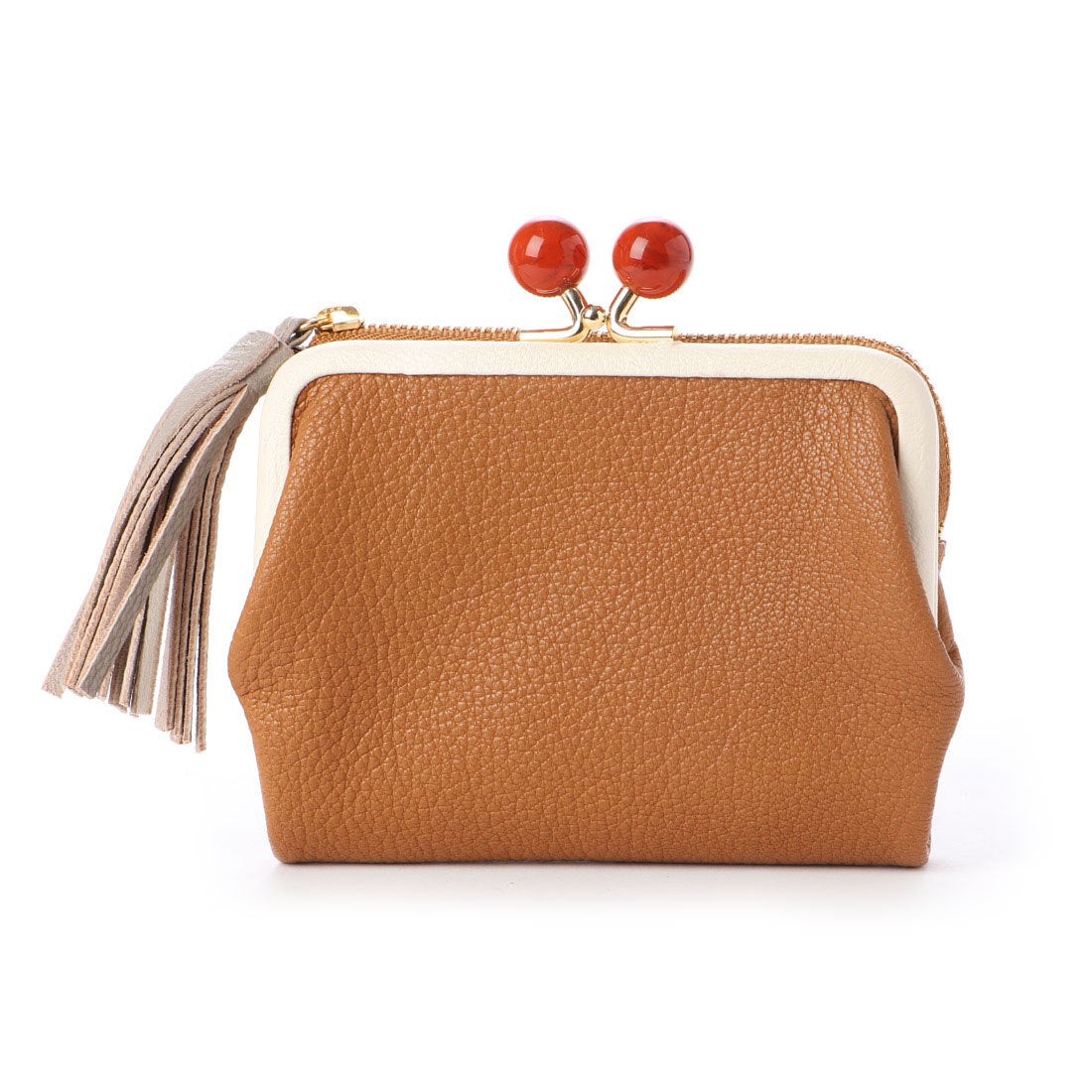 ロングセラー＞ペルケ perche アクリル玉がま口2つ折り財布 （ミックス