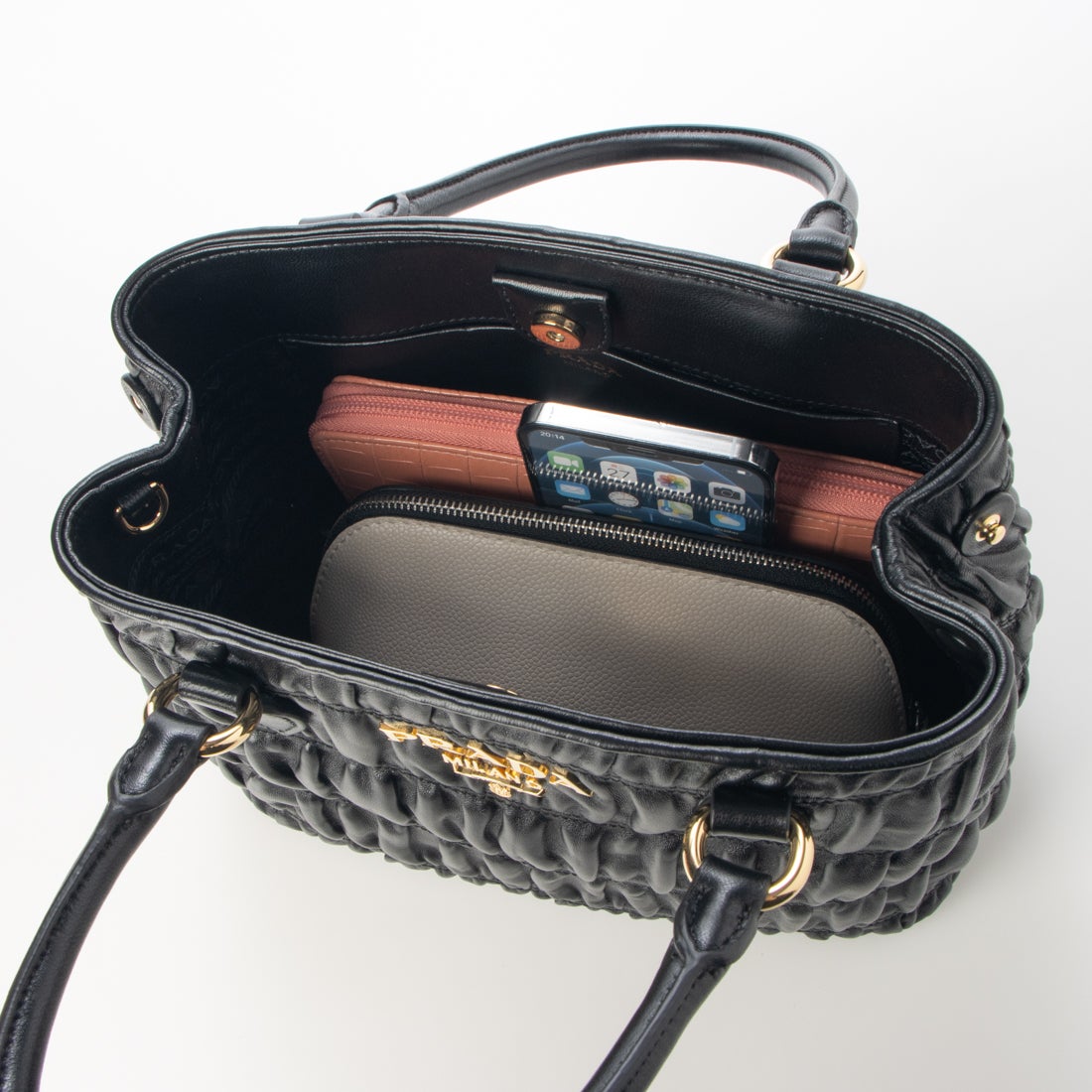 プラダ PRADA ☆プリーツレザー2WAYハンドバッグ - BORSA A MANO IN