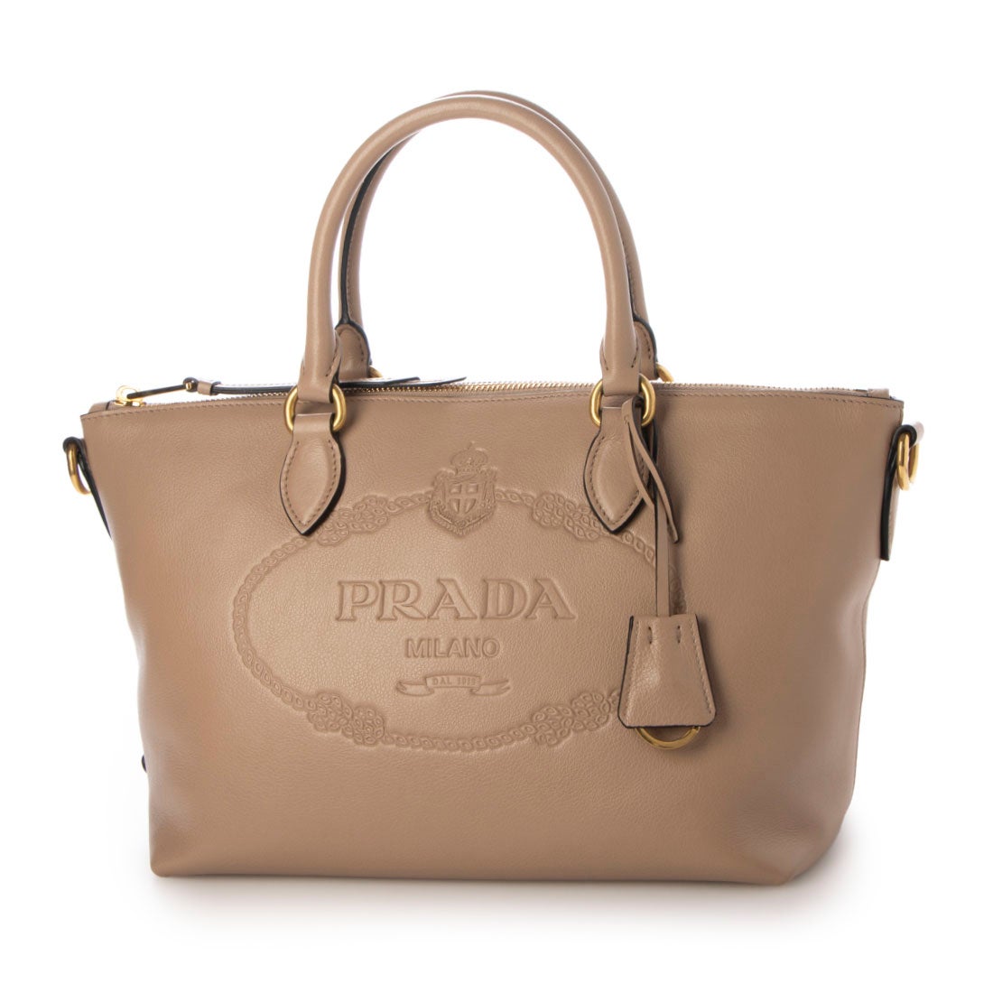 プラダ PRADA ☆ロゴエンボスレザー2WAYハンドバッグ - BORSA A MANO
