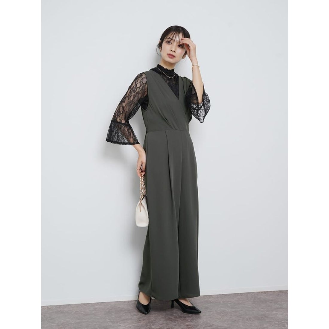 Rire Fete/パンツドレス レースノットデザインパンツスーツ