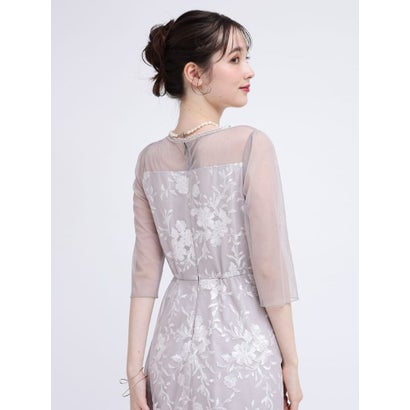 リルフェテ Rire Fete チュールレイヤードフラワー刺繍ドレス