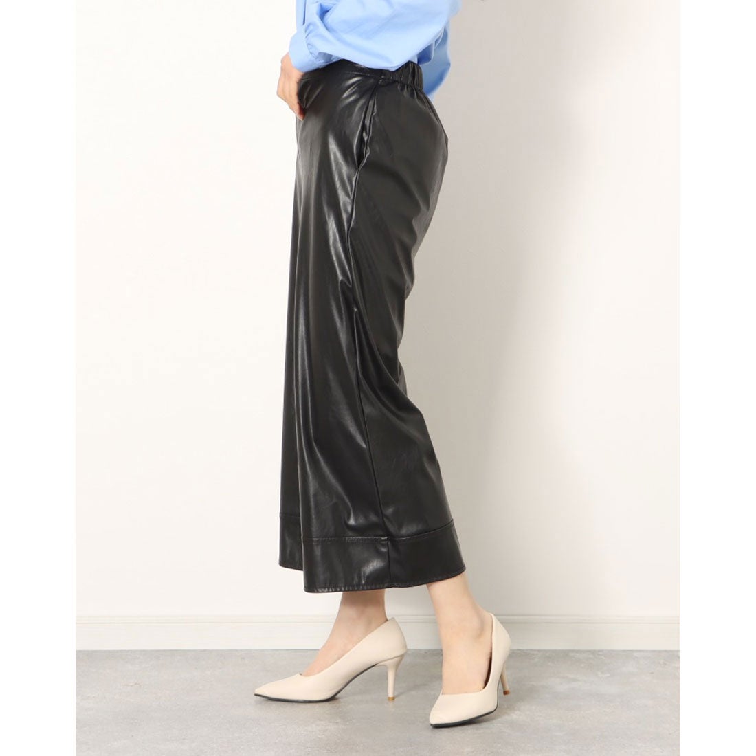 リナシメント RINASCIMENTO エコレザーガウチョパンツ （Nero） -waja