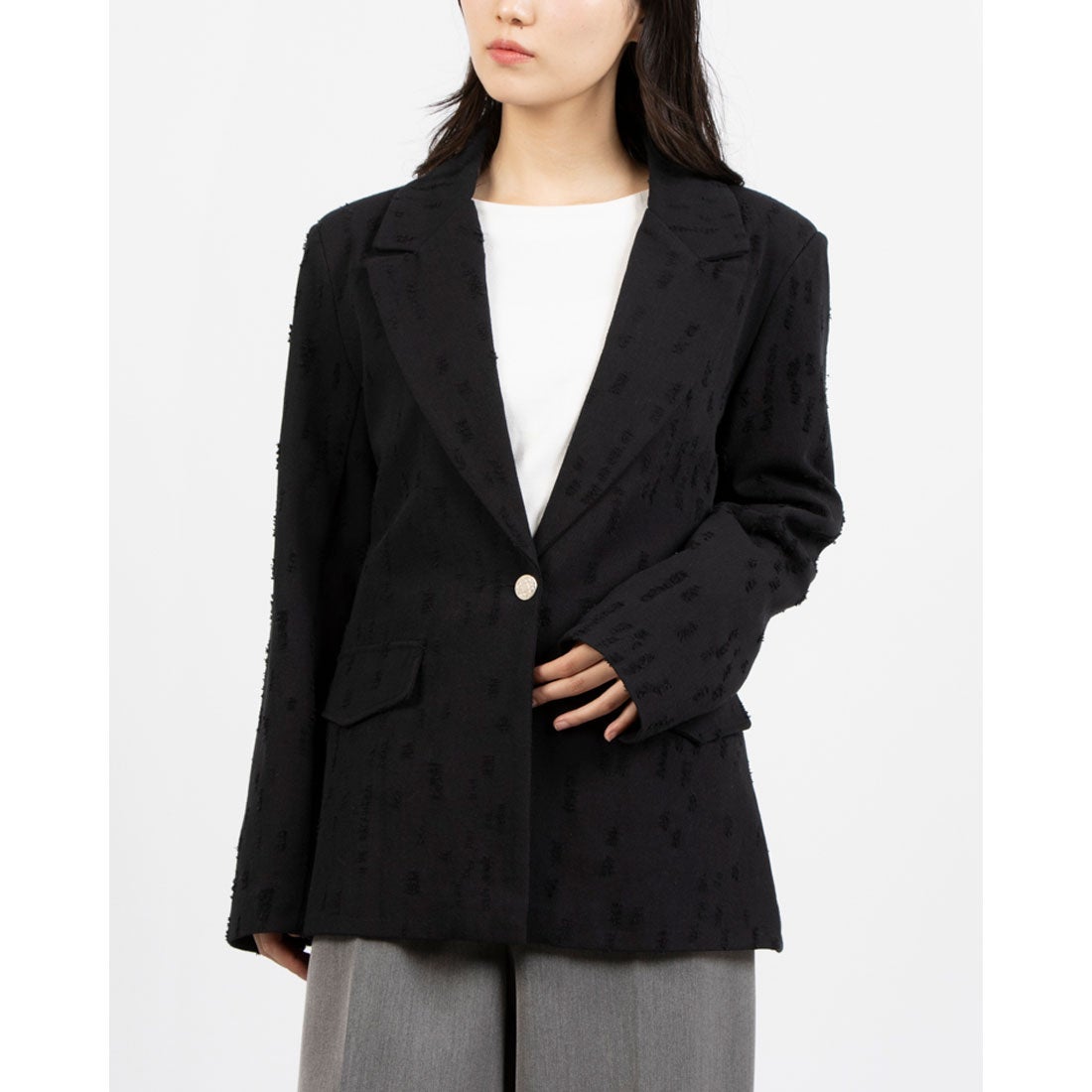 リナシメント RINASCIMENTO ダメージ加工テーラードジャケット （Nero