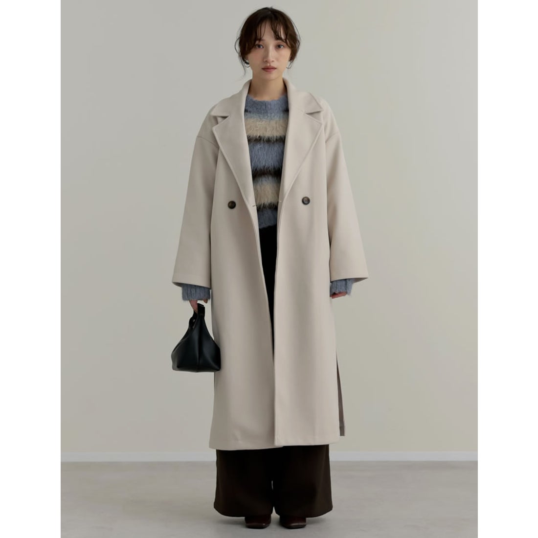 リエディ Re:EDIT サイドスリットロングチェスターコート （アイボリー