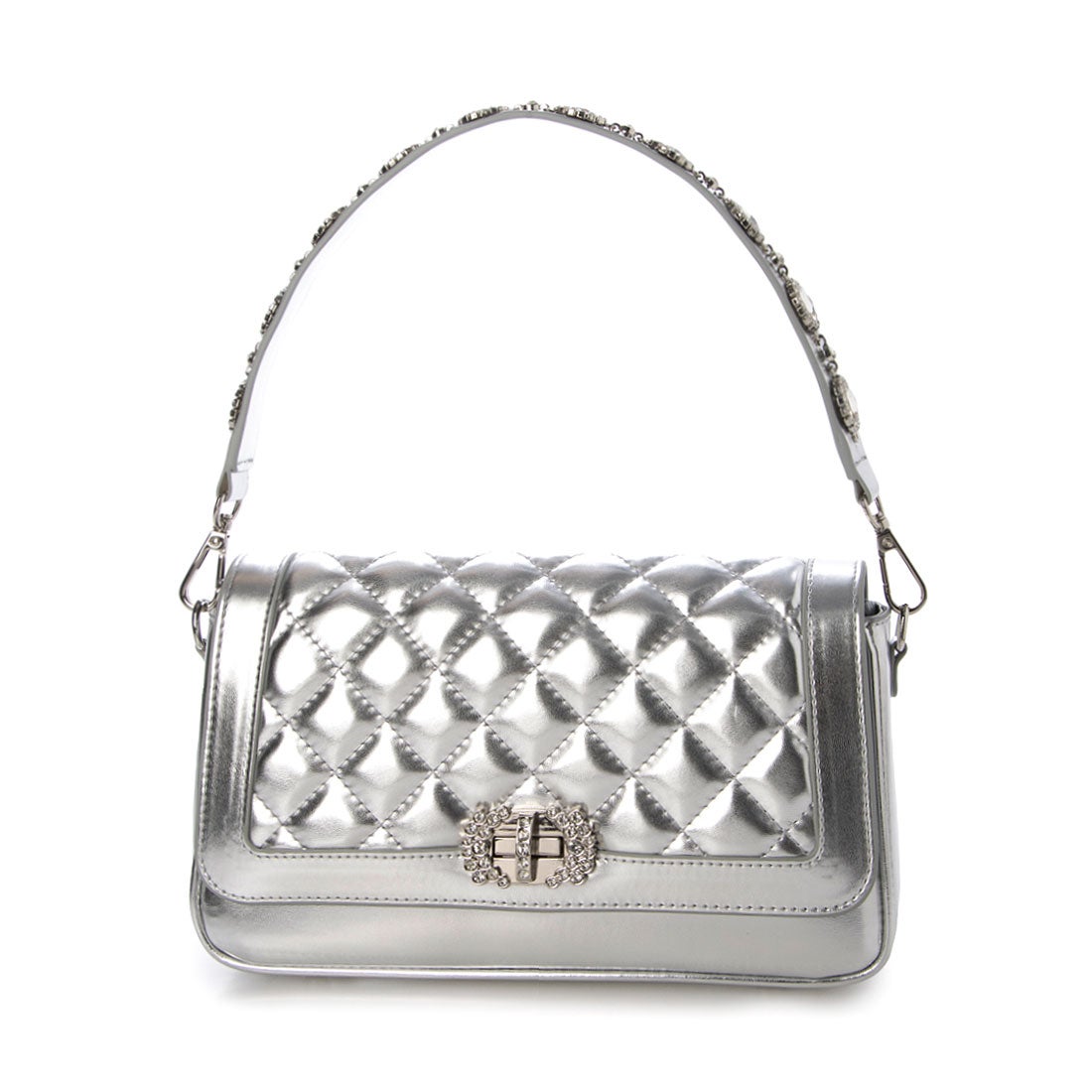 ランダ RANDA 2WAYキルティングフラップバッグ （SILVER