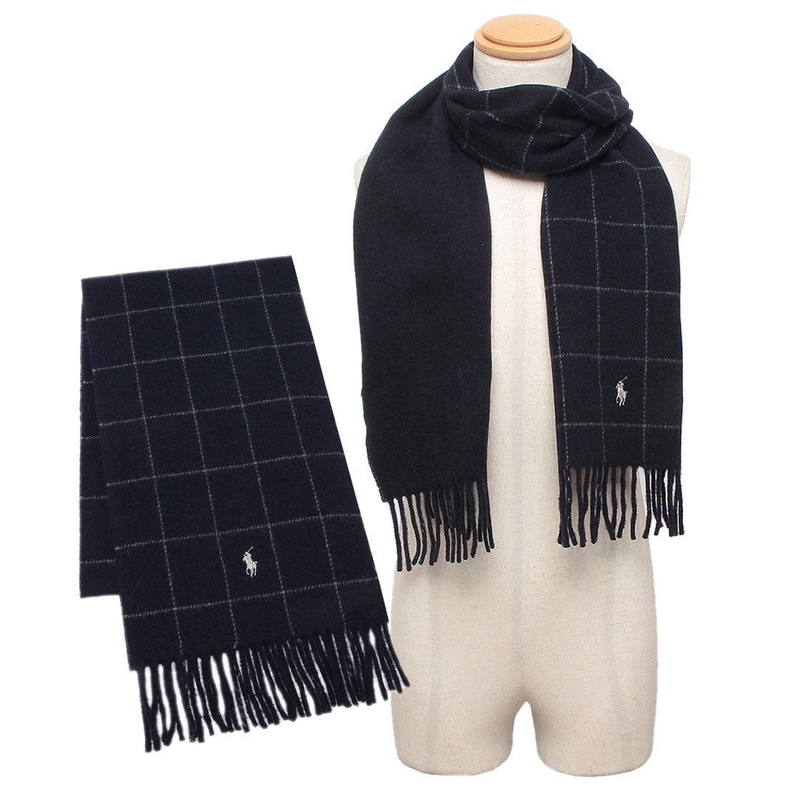 ラルフローレン RALPH LAUREN マフラー リバーシブル ネイビー メンズ