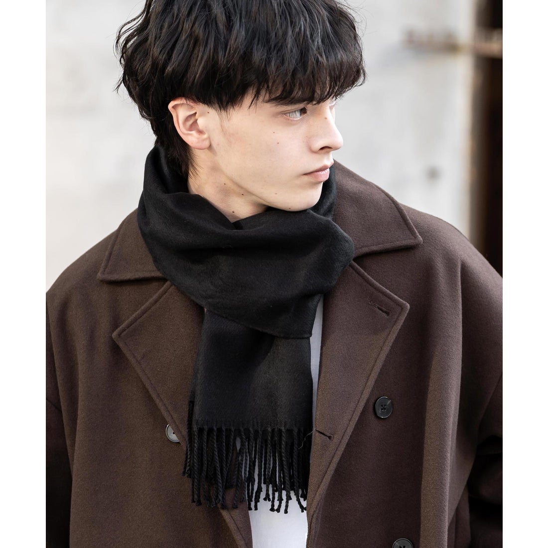 ロッキーモンロー Rocky Monroe マフラー チェック メンズ 赤 無地