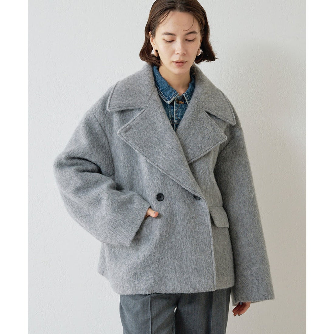 ウィムガゼット Whim Gazette 【THE PAUSE】シャギージャケットコート