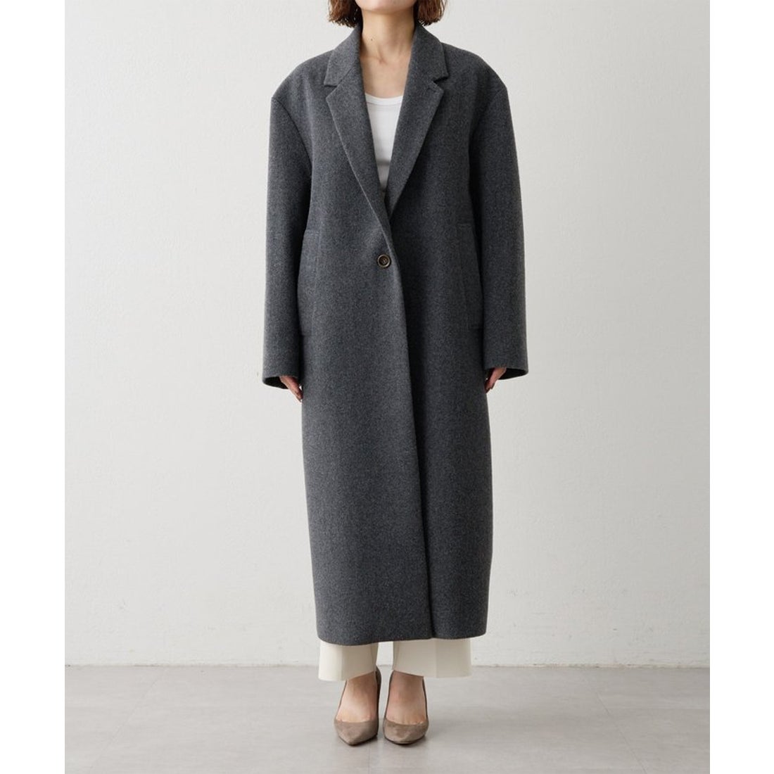 ウィムガゼット Whim Gazette ウールパイルロングチェスターコート