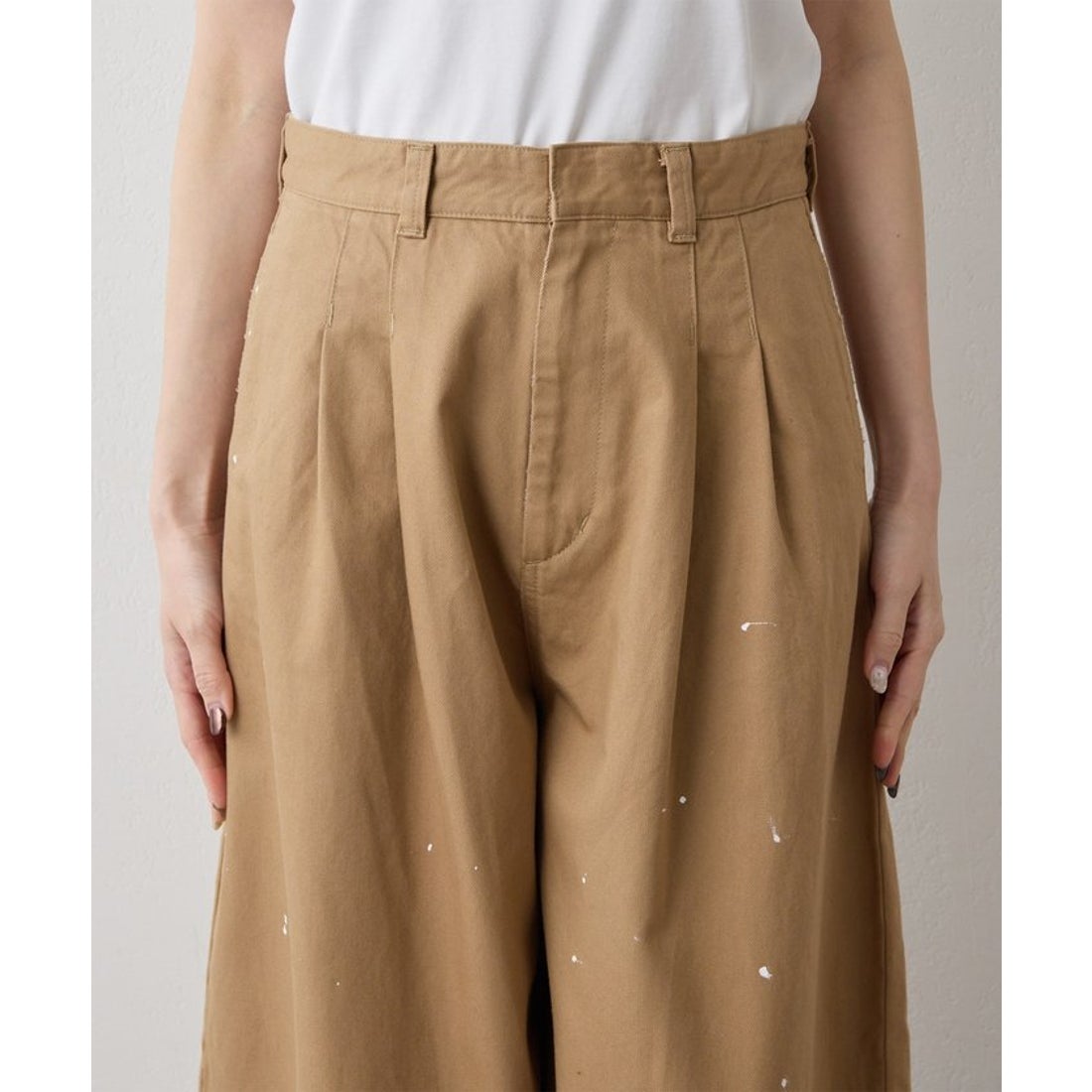 ウィムガゼット Whim Gazette ペイントタックチノパンツ （beige） -靴