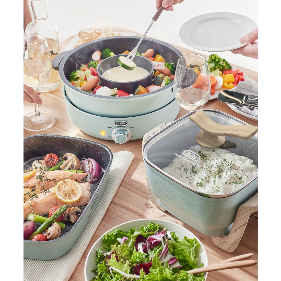 トフィー Toffy 【Toffy/トフィー】 電気グリル鍋 （ペールアクア