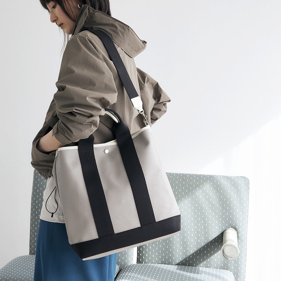 トプカピ TOPKAPI スコッチグレイン ネオレザー 縦型 A4 トート バッグ