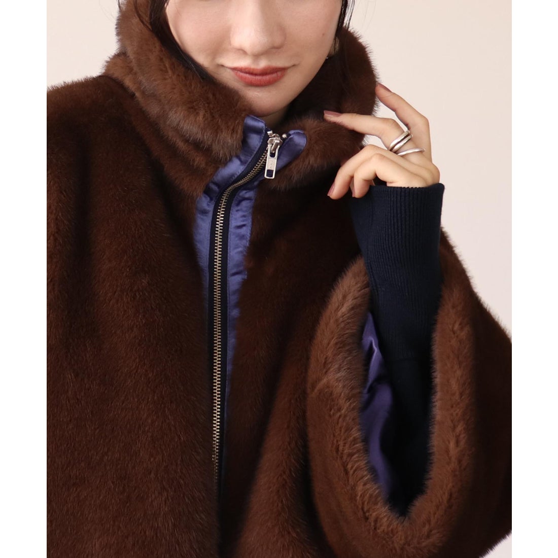 スリーフォータイム Three Four Time エコミンクファーブルゾン