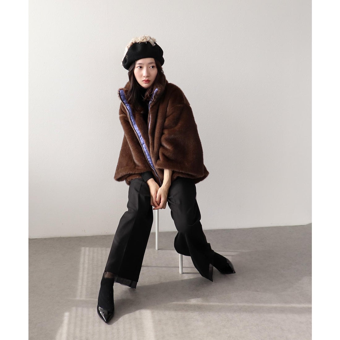 スリーフォータイム Three Four Time エコミンクファーブルゾン