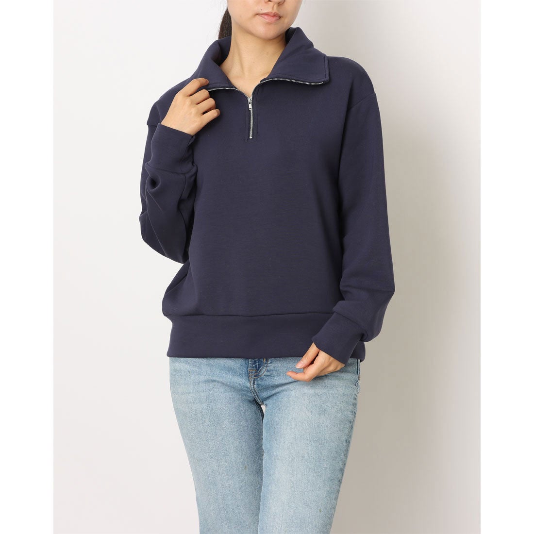 ティゴラ TIGORA レディース スウェットハーフジップ スウェットハーフ
