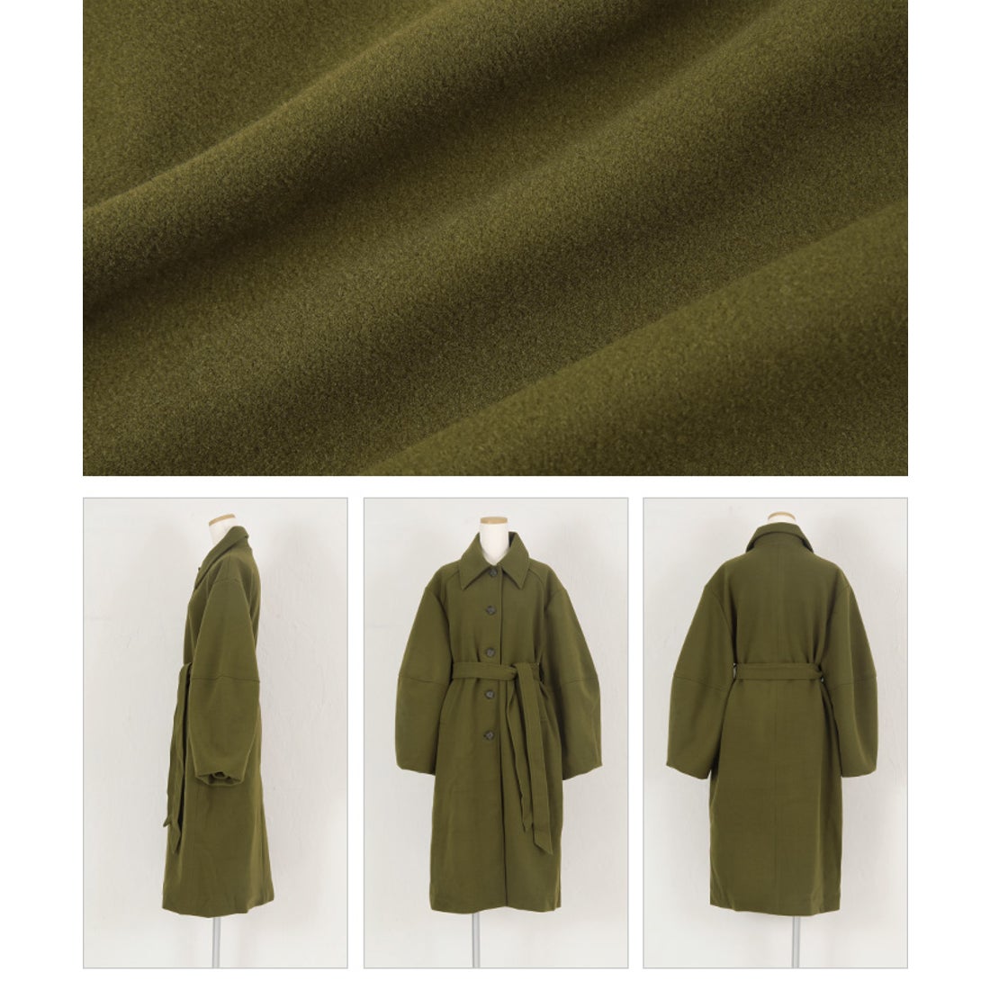 新品未使用】ランタンスリーブコートオリーブ
