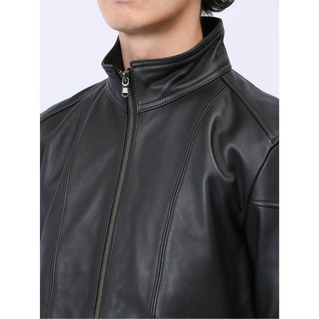 m.f.editorial シープレザー シングルライダースジャケット （黒