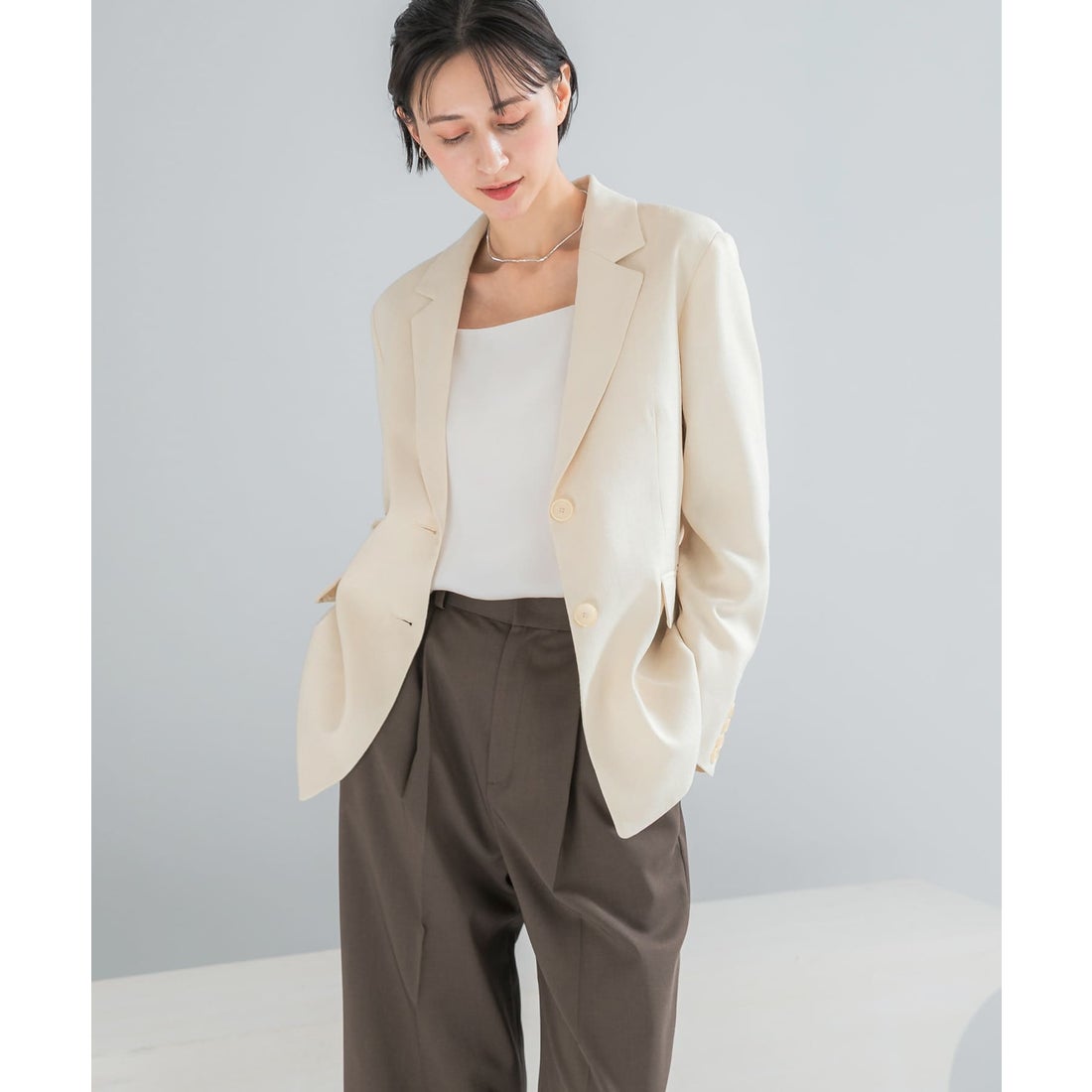 アーバンリサーチ ロッソ URBAN RESEARCH ROSSO リネンライクシングル