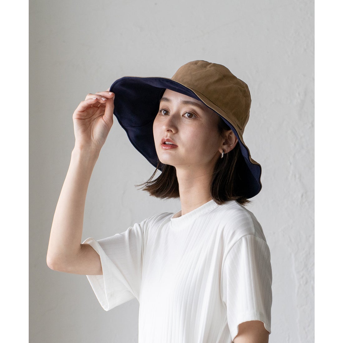 ヴィータフェリーチェ VitaFelice 【リバーシブル】つば広帽子 マスク