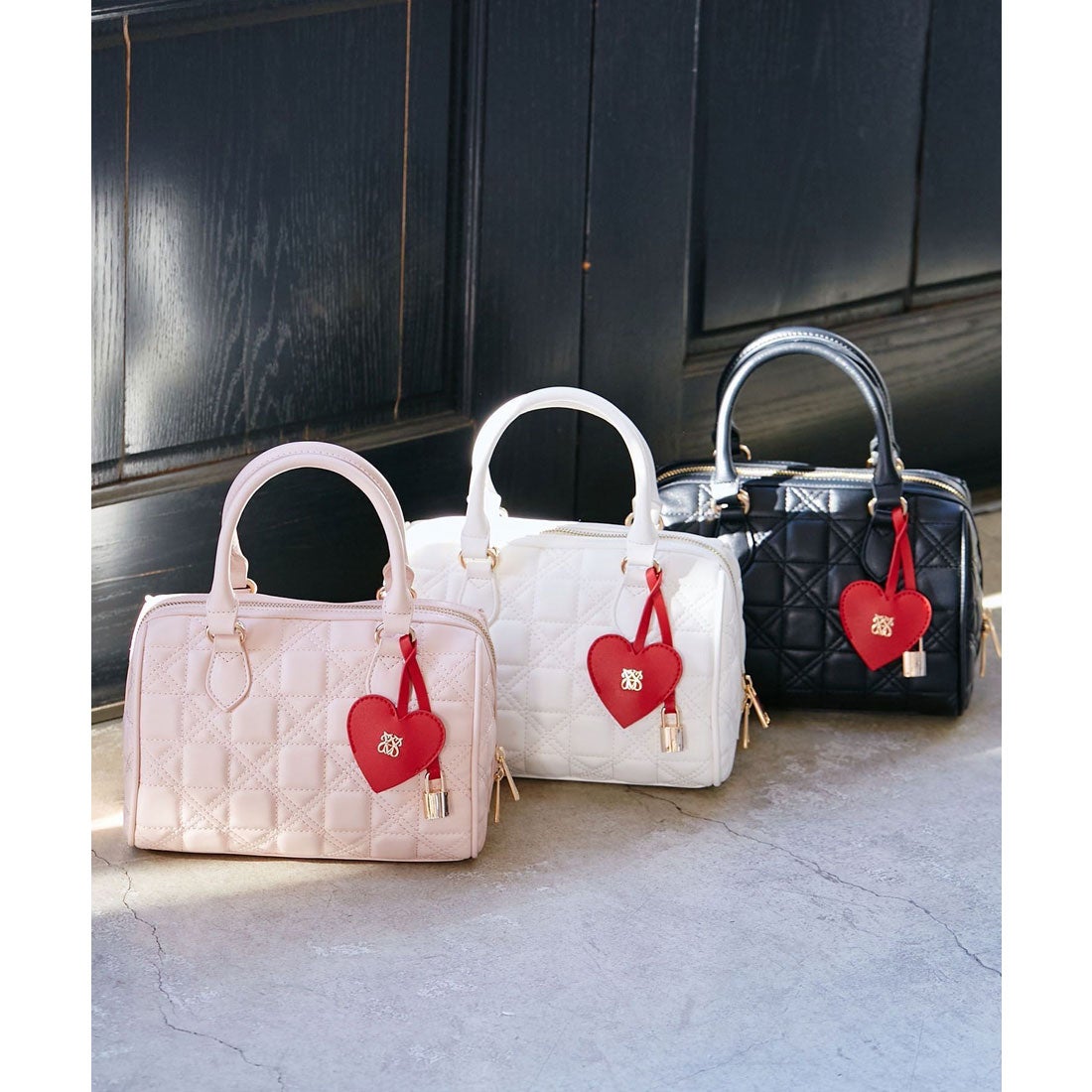 ビス VIS 【2WAY】ハートチャームつきボストンバッグ （ピンク系（65