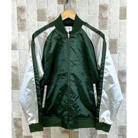 トップイズム TopIsm スカジャン メンズ 無地 配色切替 サテン生地