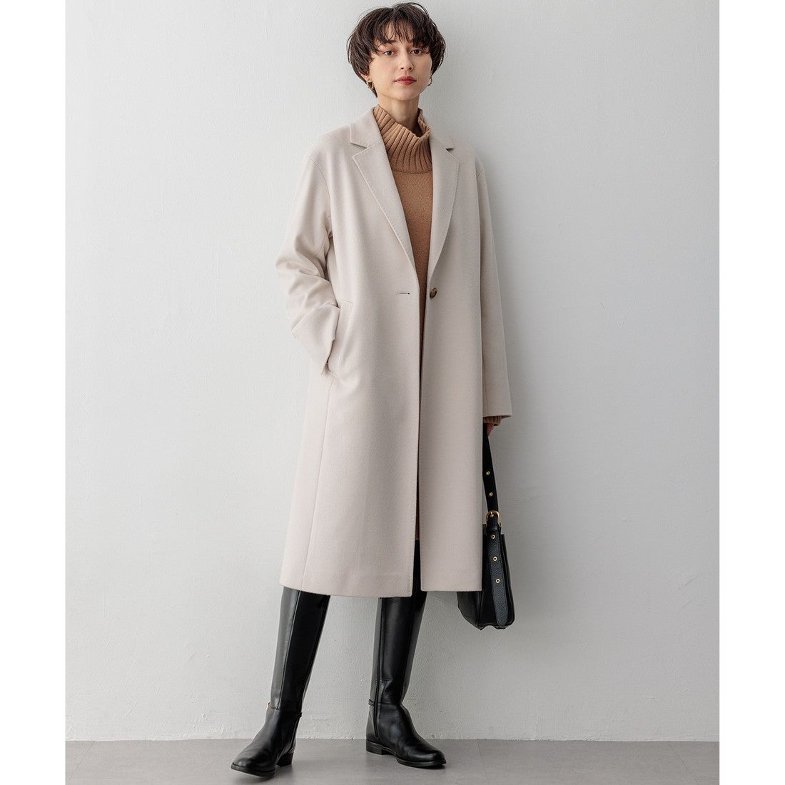 23区 ウールカシミヤビーバー チェスターコート （ベージュ系） -靴