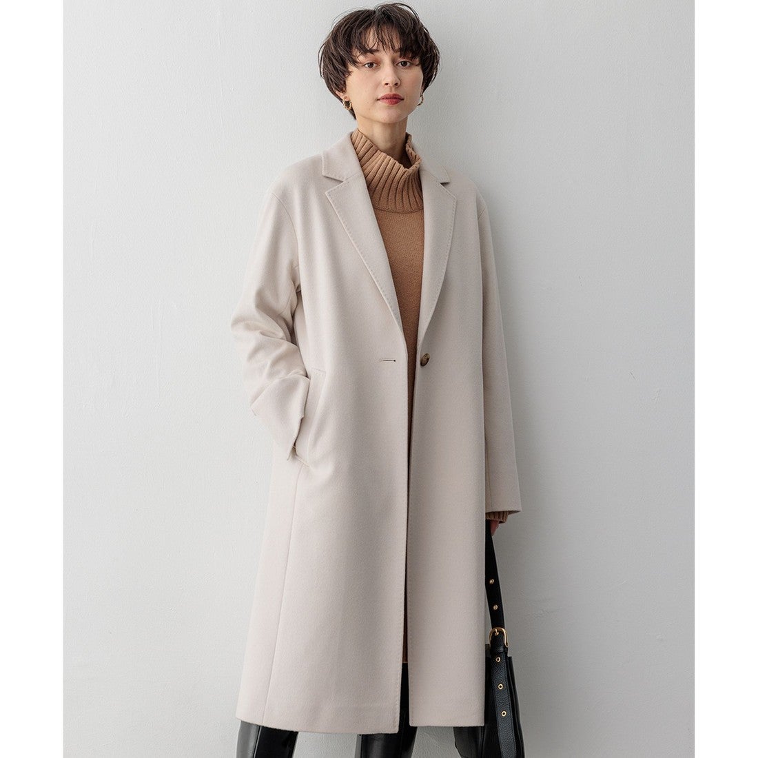 23区 ウールカシミヤビーバー チェスターコート （ベージュ系） -靴