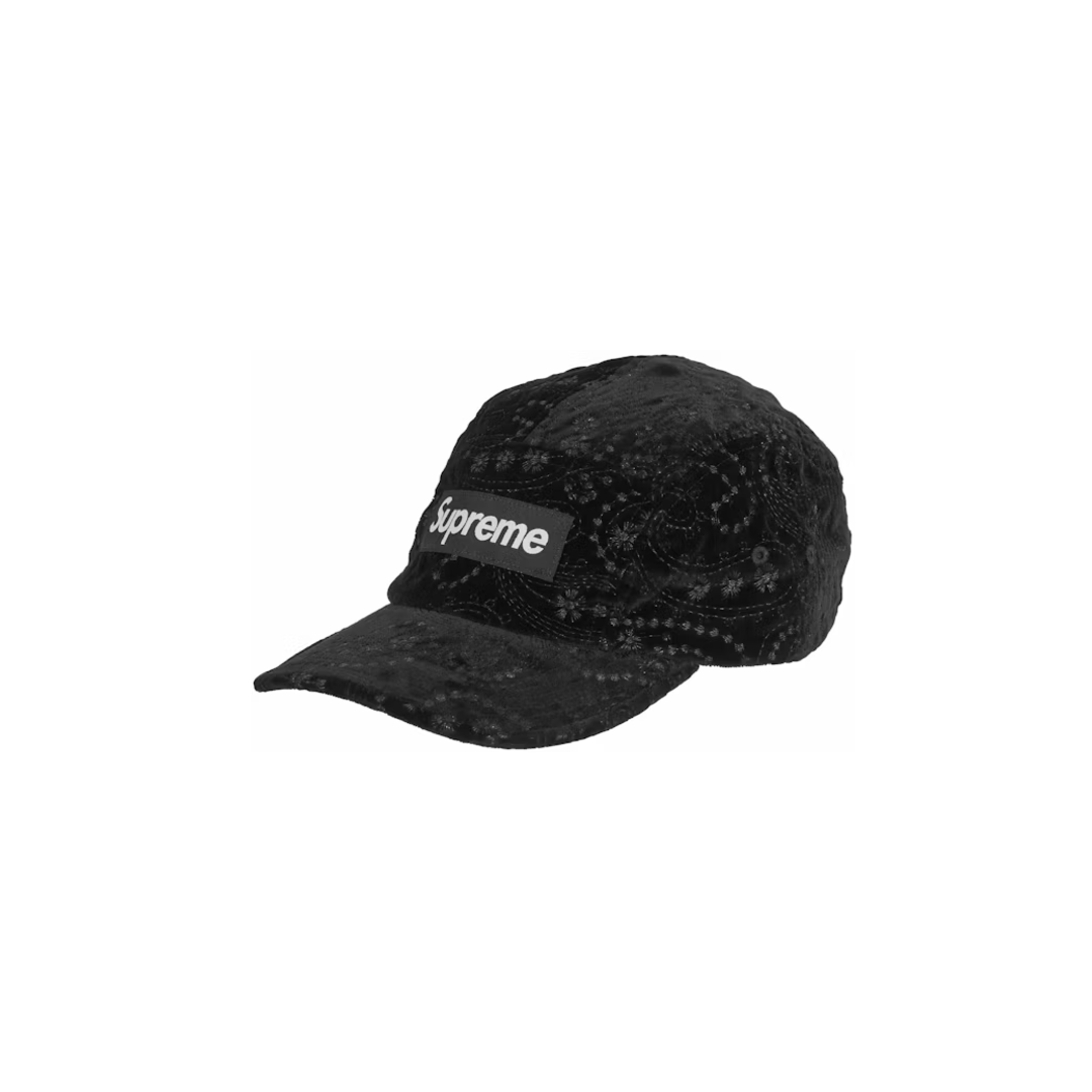 Paisley Velvet Camp Cap Buy Supreme Velvet Paisley Camp Cap 'Black