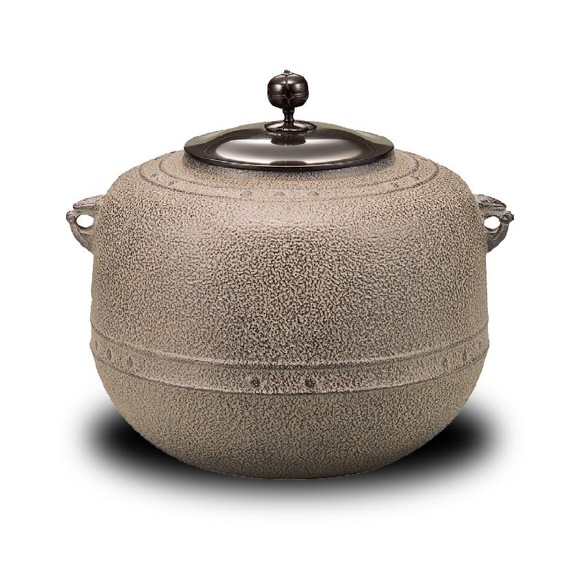 新】釜師 菊池政光 菊桐地紋 鉄瓶 煎茶道具 茶道具 鉄瓶 菊地政光 桔梗