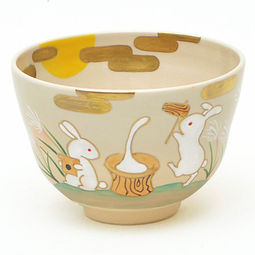 茶道具 抹茶茶碗（まっちゃちゃわん） 茶碗 うさぎの餅つき 加藤 永山