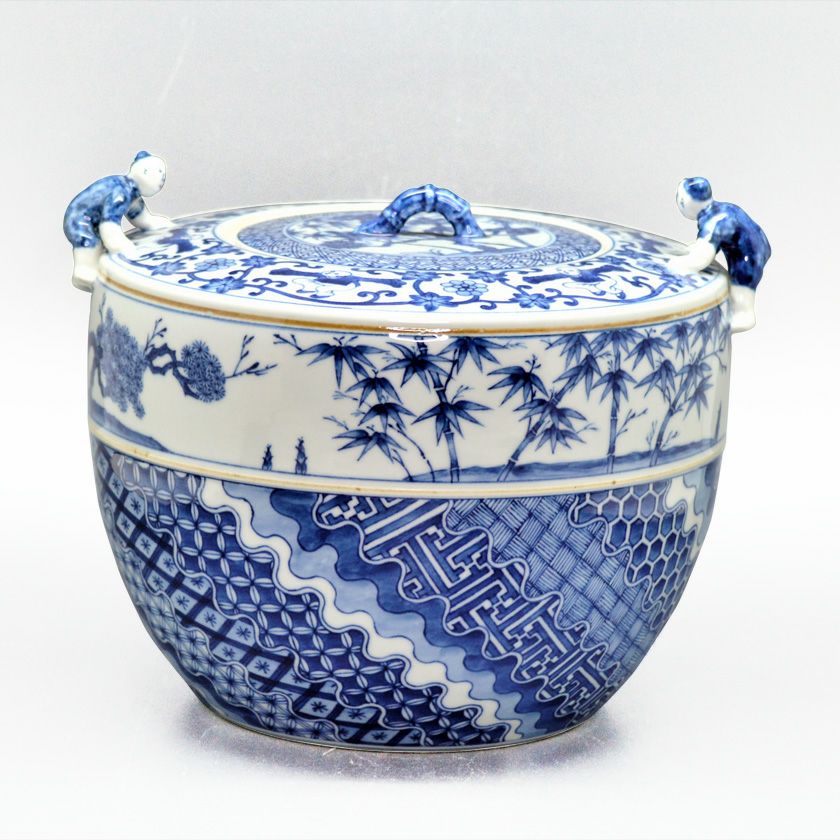 茶道具 水指（水差・みずさし） 立礼用水指 祥瑞二閑人 景徳鎮 王懐英