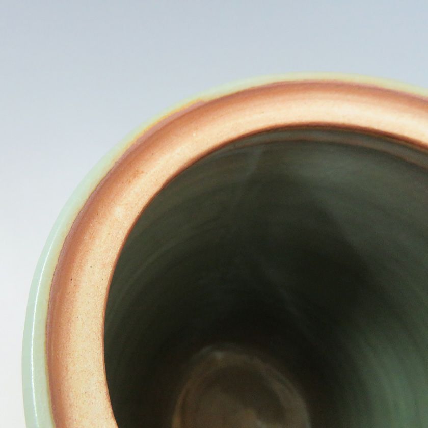 T201 水指 『雲鶴青磁蜜柑』『藤井永祥造』 共箱 茶道具 T201 水指