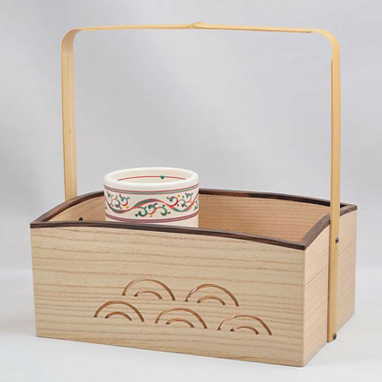 茶道具 莨盆（煙草盆・たばこぼん） 田原 一斉・青梅波透手付莨盆