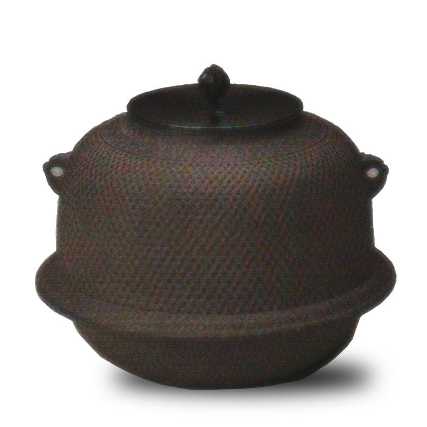 茶道具 風炉釜（ふろがま） No.10 真形釜 羽付霰地紋 菊地 政光 | 千年