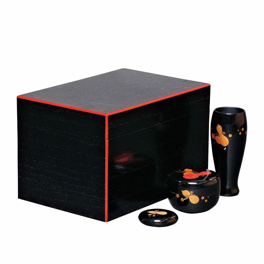 楽天市場】【茶器/茶道具 茶箱】 利休茶箱 本漆手塗り 朱蒟醤（キンマ